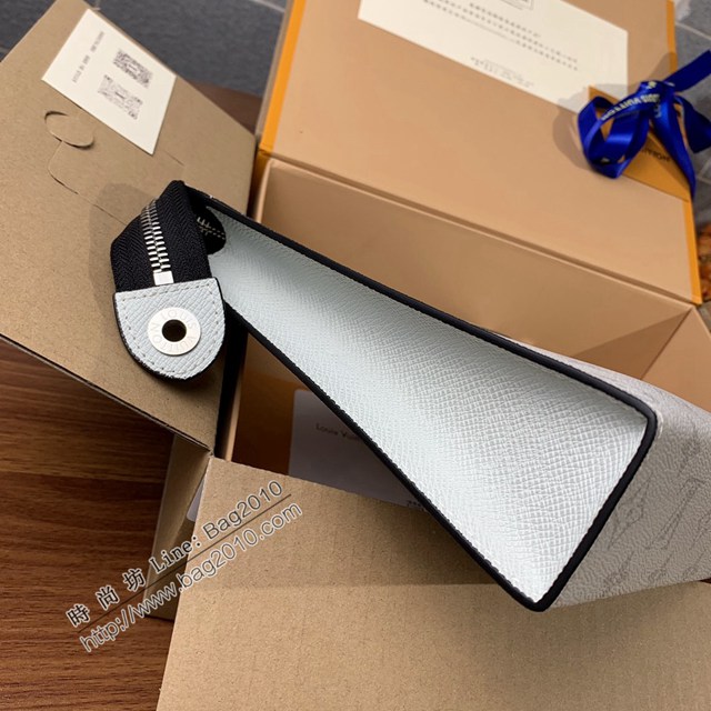 LV專櫃2023新款升級版男士手包 M30420白 路易威登Pochette Voyage中號手拿包 dn1039
